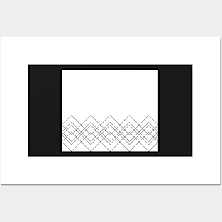 Geometric abstract - black and white. Posters and Art